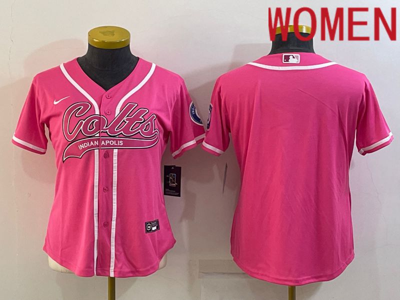 Women Indianapolis Colts Blank Pink 2022 Nike Co branded NFL Jerseys